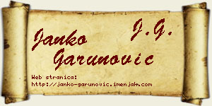 Janko Garunović vizit kartica